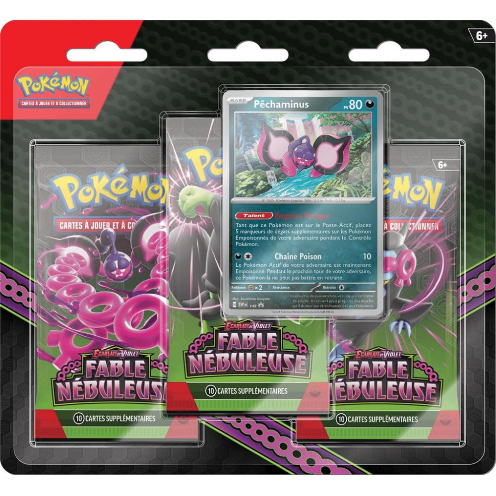 Pokemon -Tripack 3 Boosters - EV6.5 Ecarlate et Violet - Fable Nébuleuse : Pêchaminus